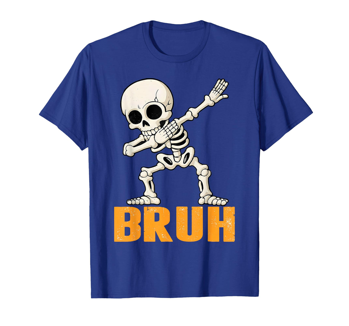 Bruh Dabbing Skeleton Funny Halloween Bro Boys Kids T-Shirt