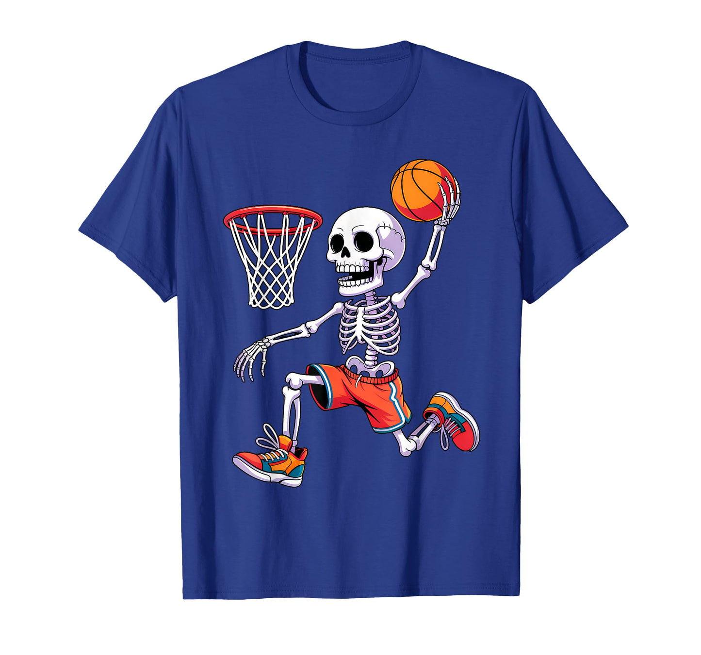 Funny Skeleton Play Basketball Halloween Costume Boys Men T-Shirt
