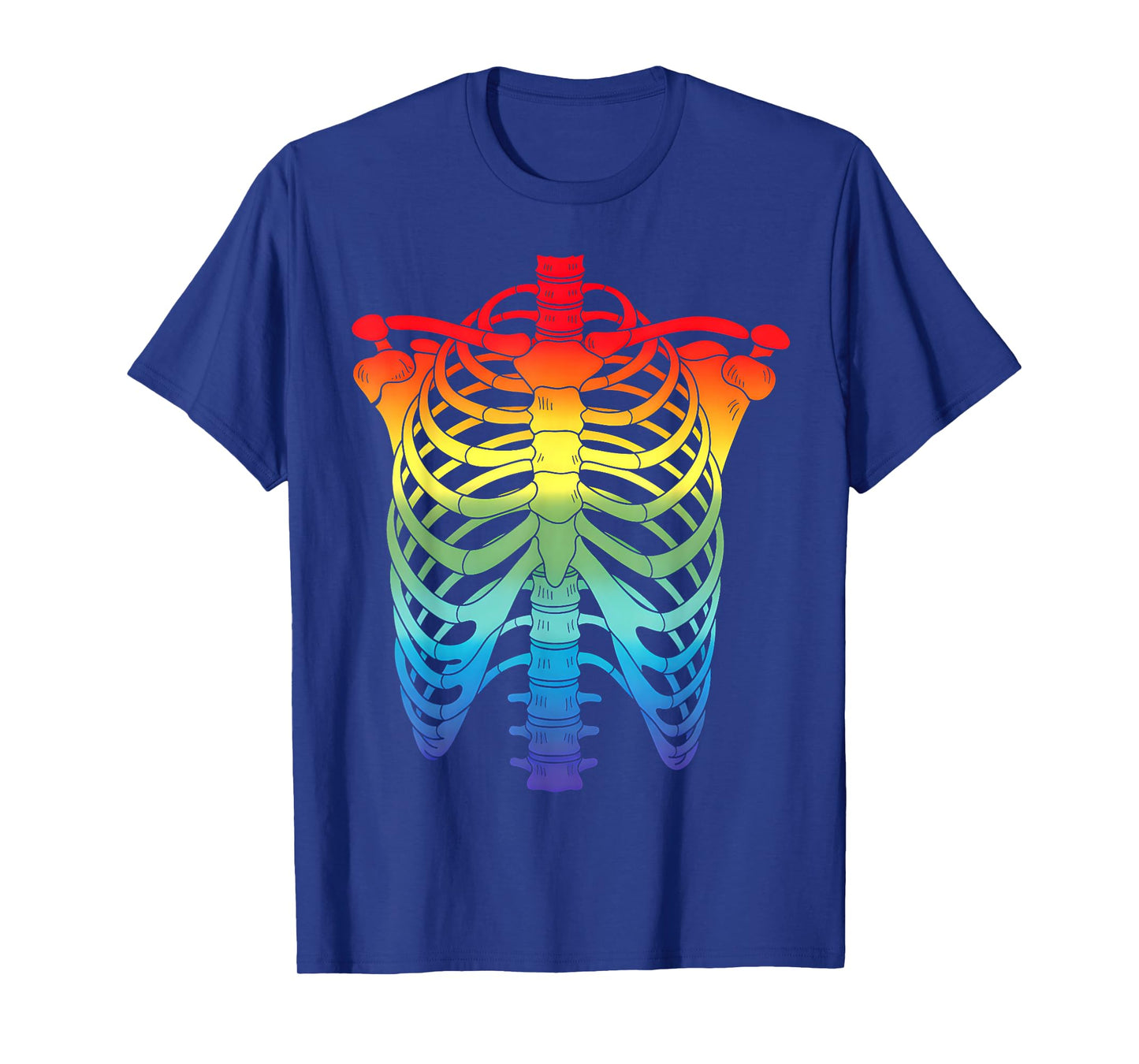 Halloween LGBTQ Rainbow Ribcage Costume Skeleton Gay Pride T-Shirt