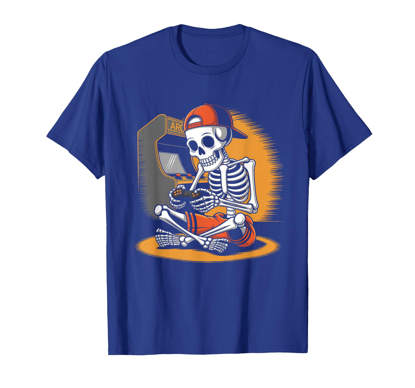 Halloween Skeleton Video Gaming Gamer Men & Youths Teens T-Shirt
