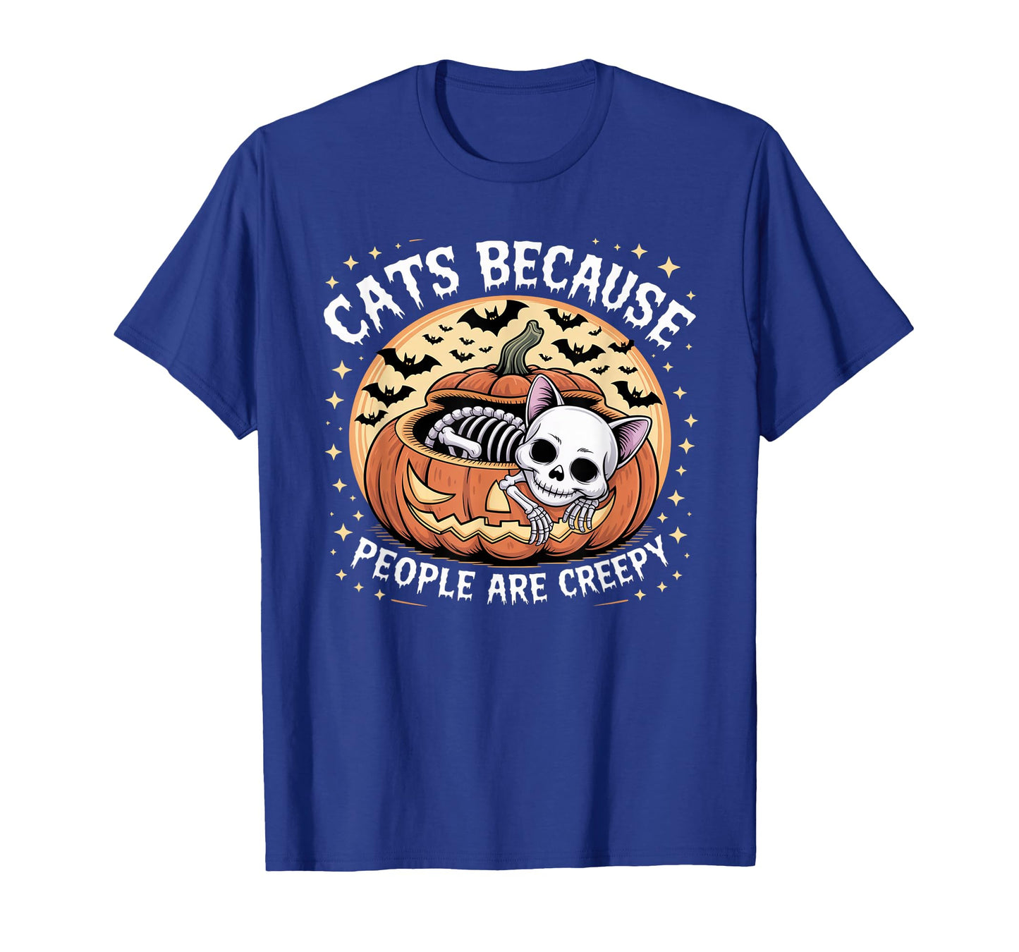 Cats Because People are Creepy Ghost Halloween Cat Mom Kids T-Shirt