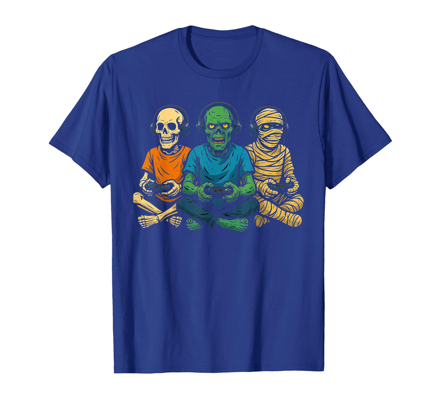 Halloween Skeleton Zombie Mummy Gamer Video Gaming T-Shirt