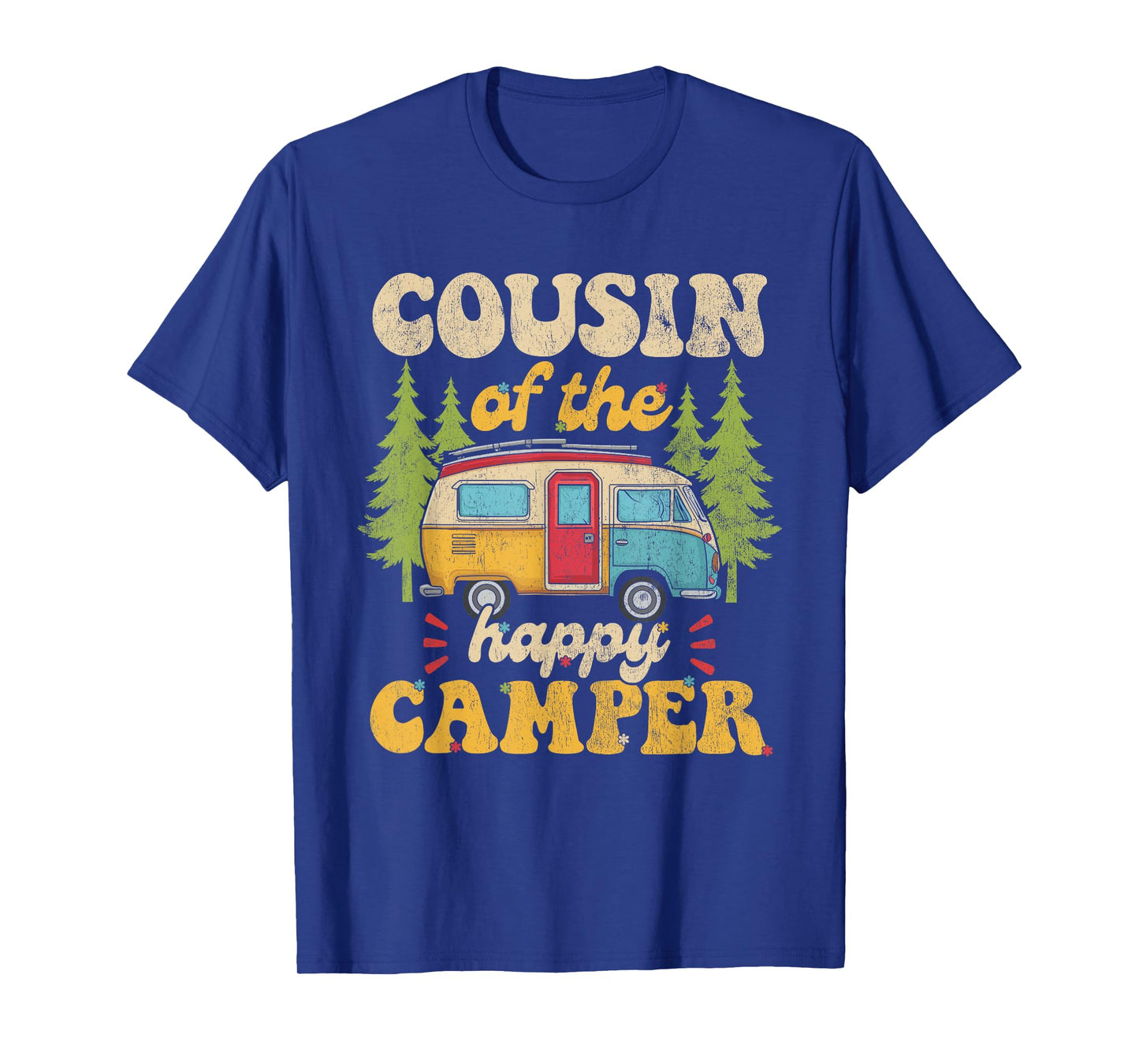 Cousin of Happy Camper 1st Birthday Party Retro Cousin T-Shirt