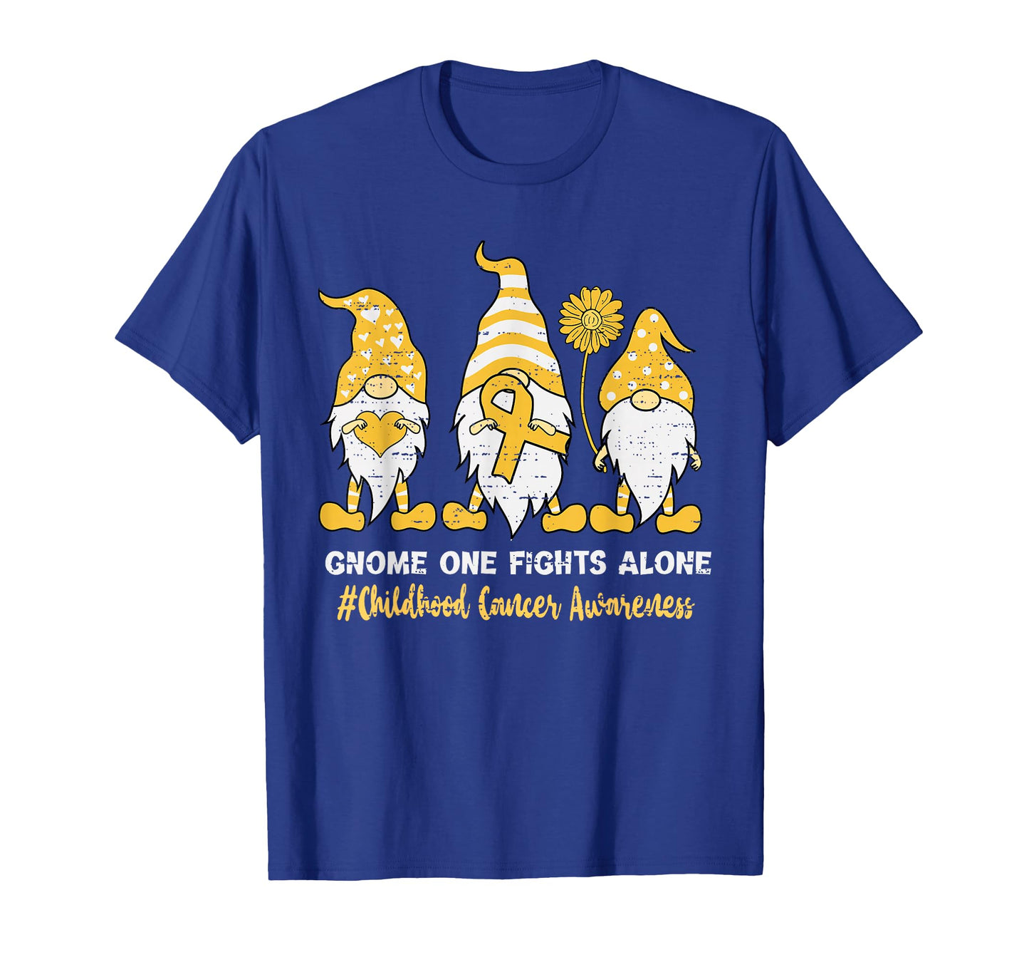 Childhood Cancer Awareness Gold Gnome Ribbon Boys Girls Kids T-Shirt