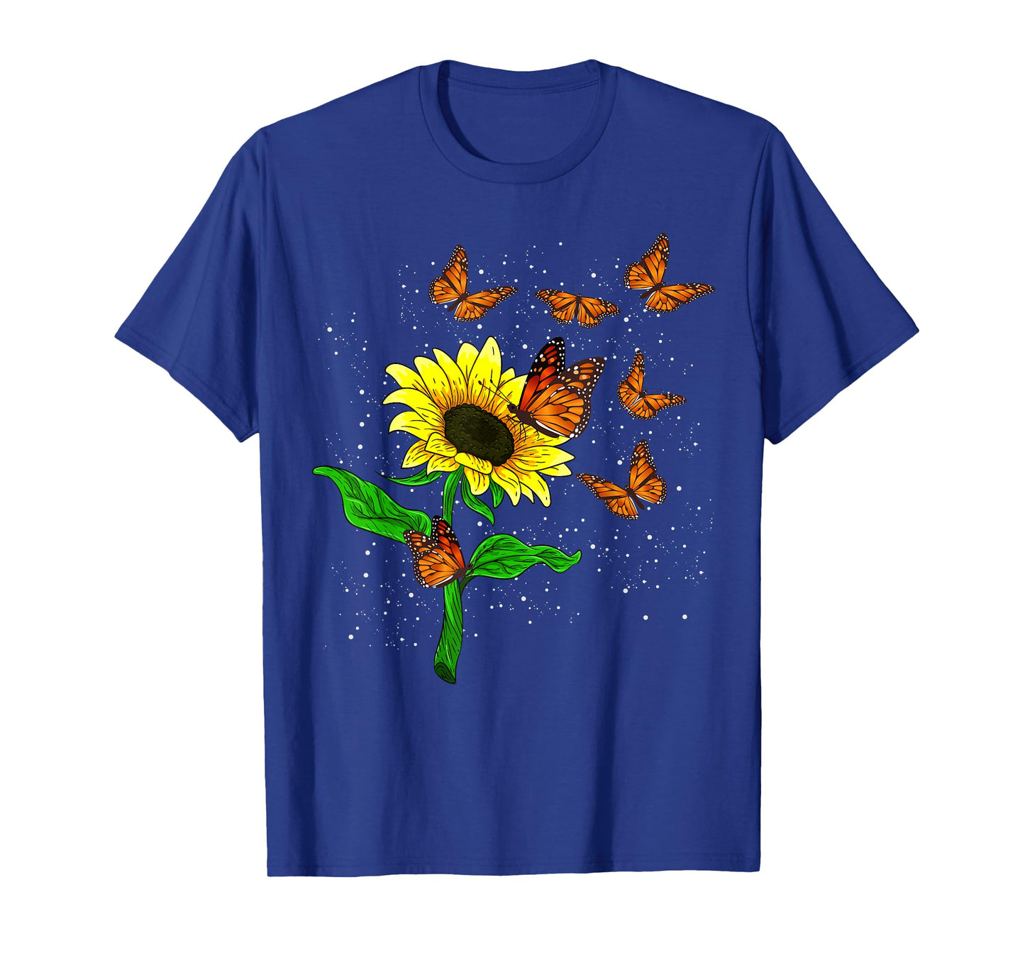 Nature Yellow Flower Blossom Butterfly Floral Sunflower T-Shirt