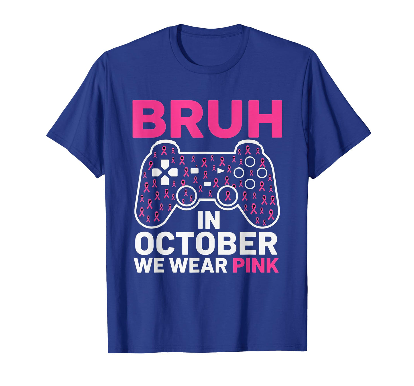 Bruh in October Wear Pink Breast Cancer Awareness Kids Boys T-Shirt