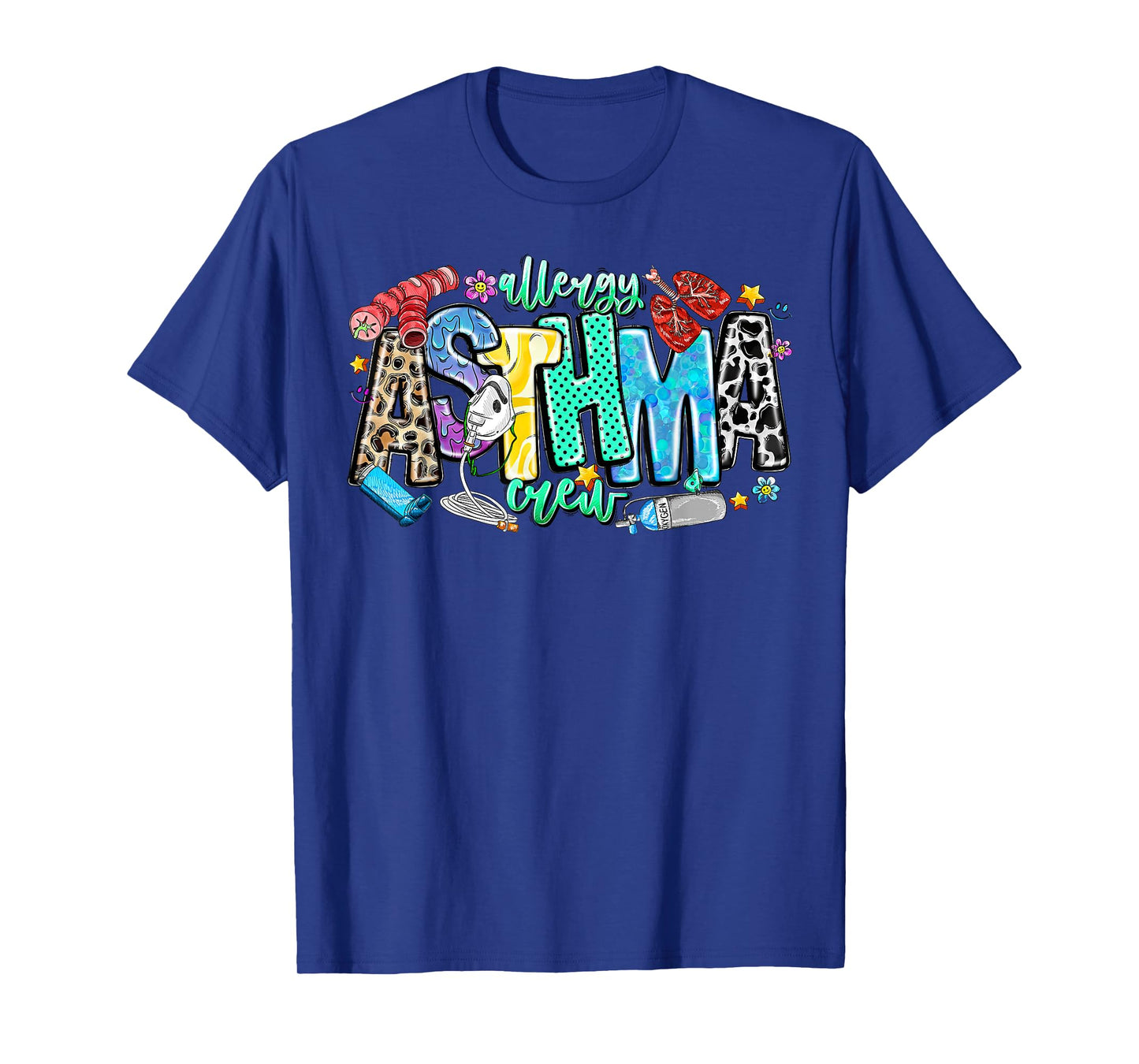 Groovy Allergy Asthma Allergy Nurse Nursing Asthma Awareness T-Shirt