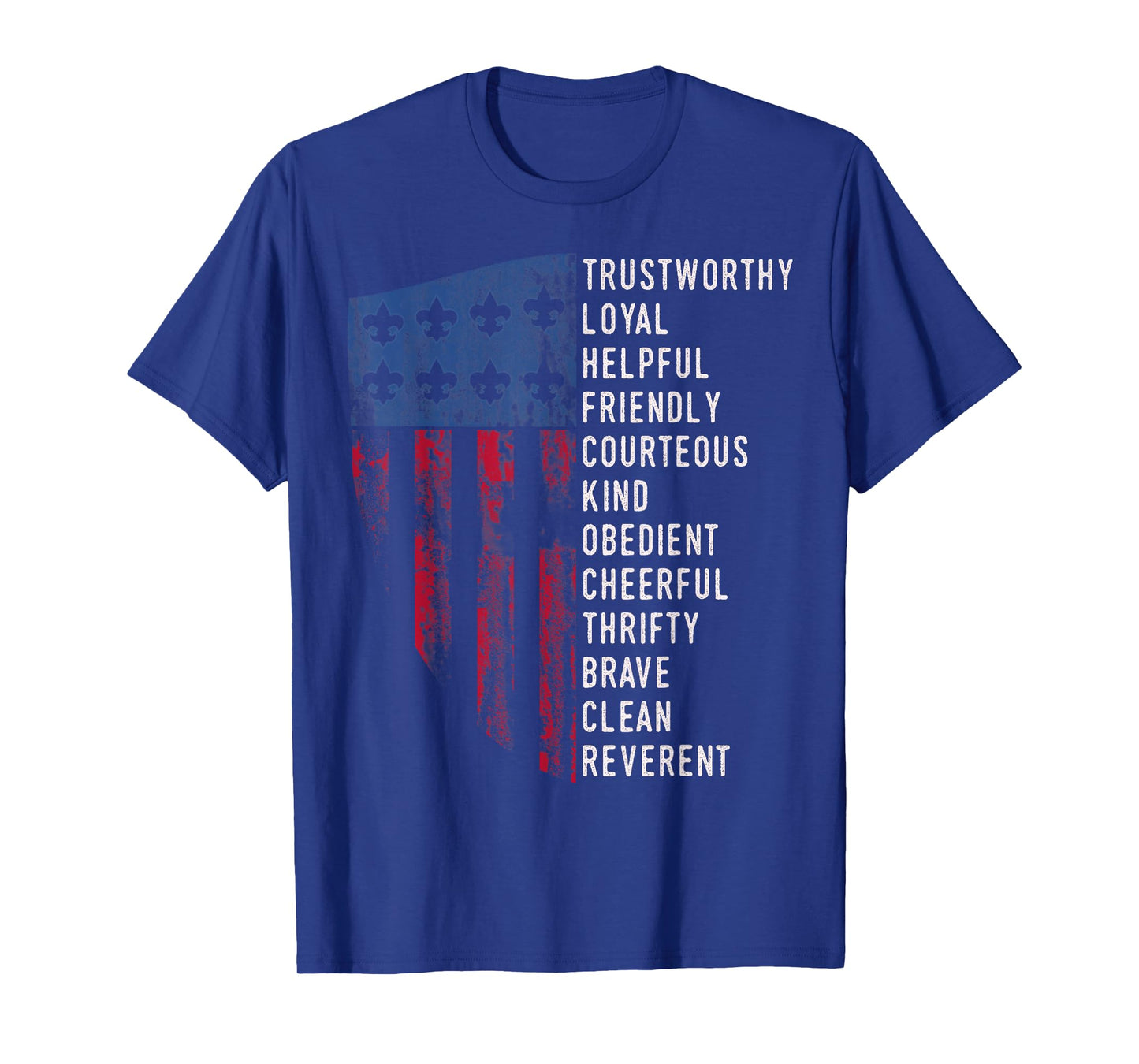 Vintage Scouting Gift | US America Flag Scouting Law T-Shirt