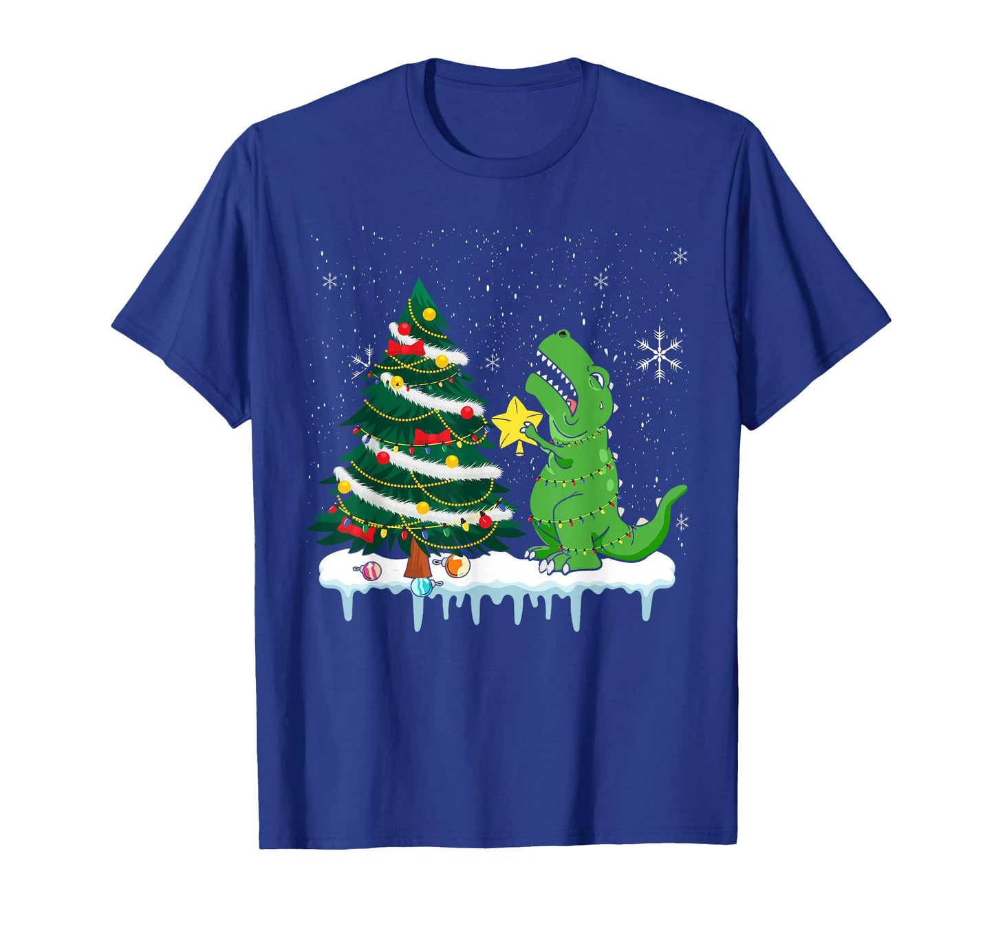 Struggle Is Real Dinosaur T Rex Christmas Tree Star Kids T-Shirt