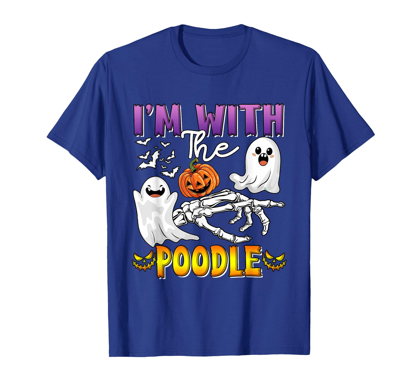 I'm with Poodle Halloween Boo Ghost Funny Single Owner T-Shirt