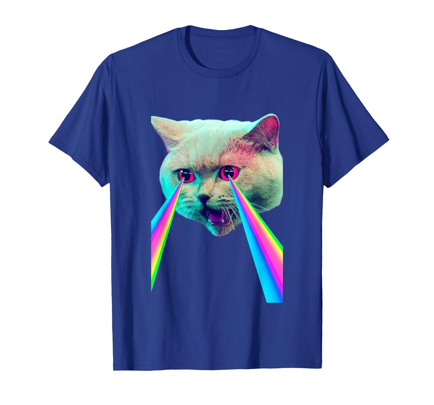 Laser Eyes Space Cat Funny Laser Cat Cute Space Cat Kitten T-Shirt