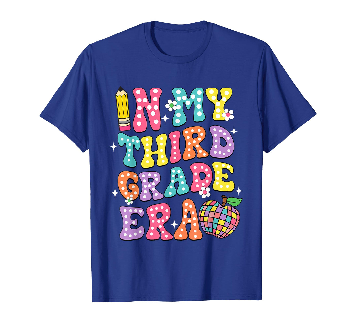 Retro Groovy In My Third Grade Era First Day Back To School T-Shirt