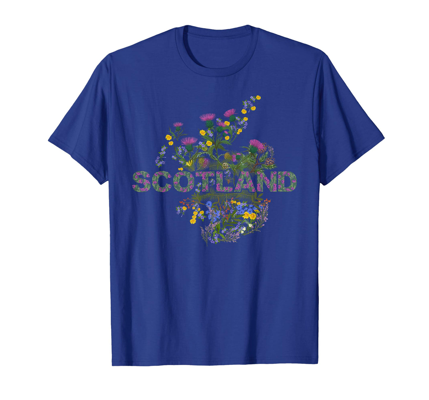 Scotland Map - Scottish Highland Botanicals Nature Souvenir T-Shirt