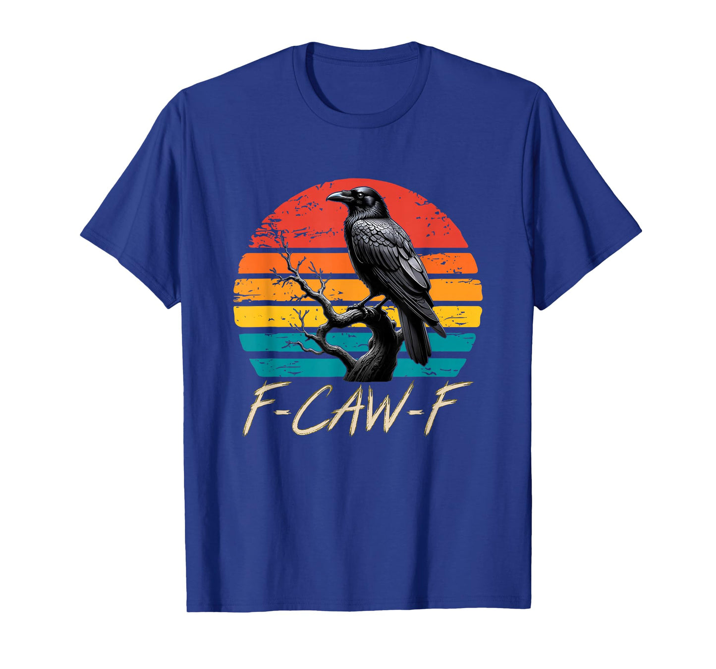 Vintage Retro Halloween F Caw F F-Caw-F Crow Graphic Men T-Shirt