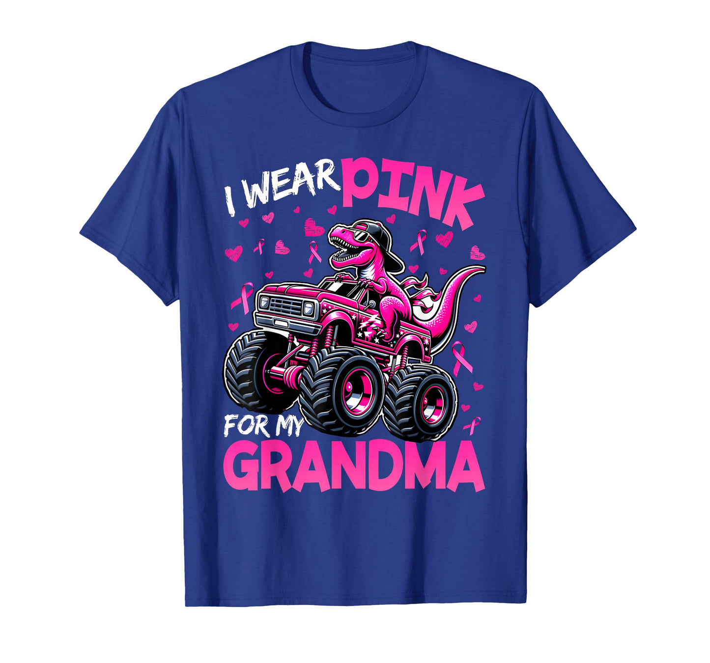 I Wear Pink for My Grandma Breast Cancer Awareness Dinosaur T-Shirt