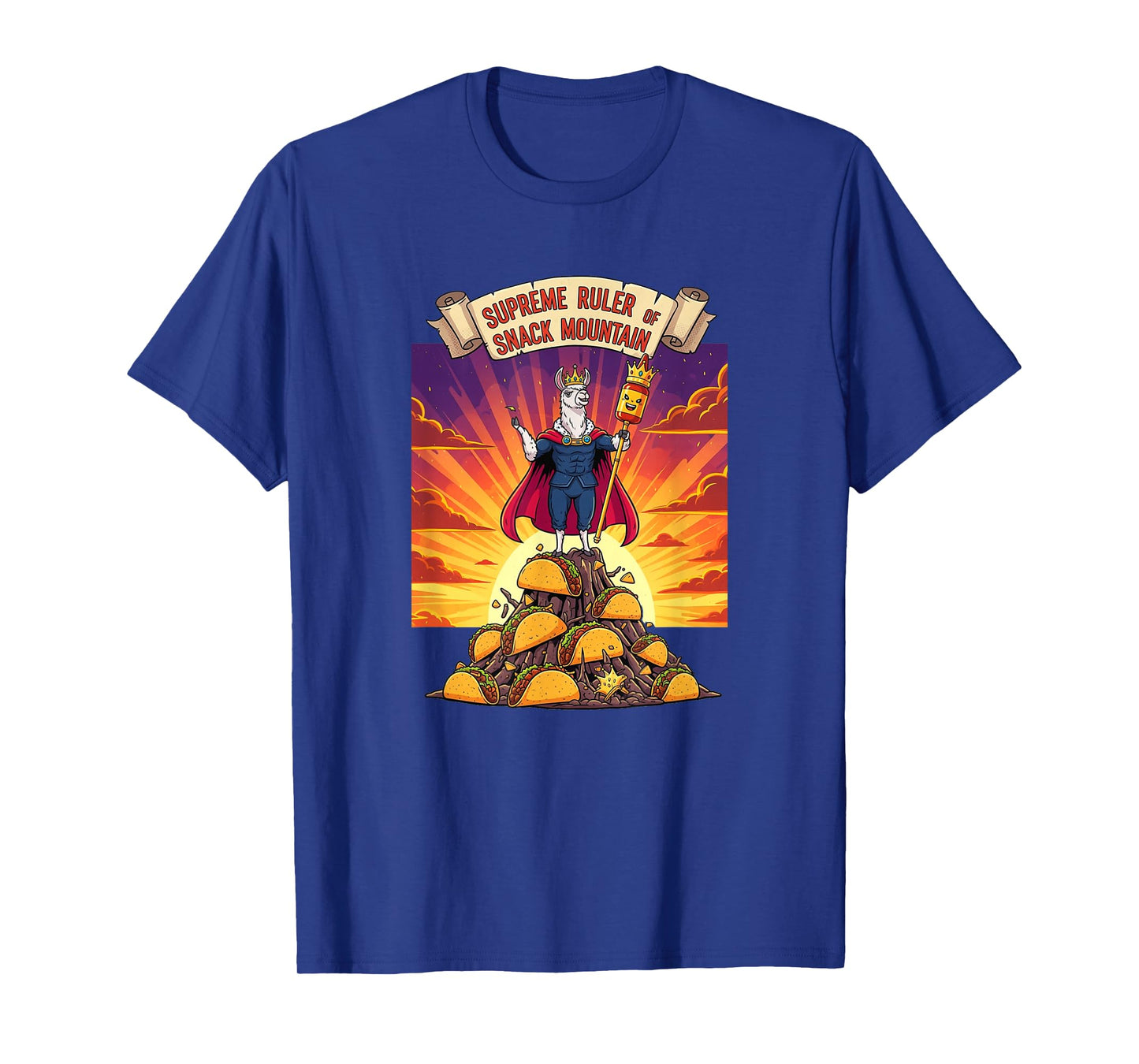 Supreme Ruler of Snack Mountain Llama Design T-Shirt