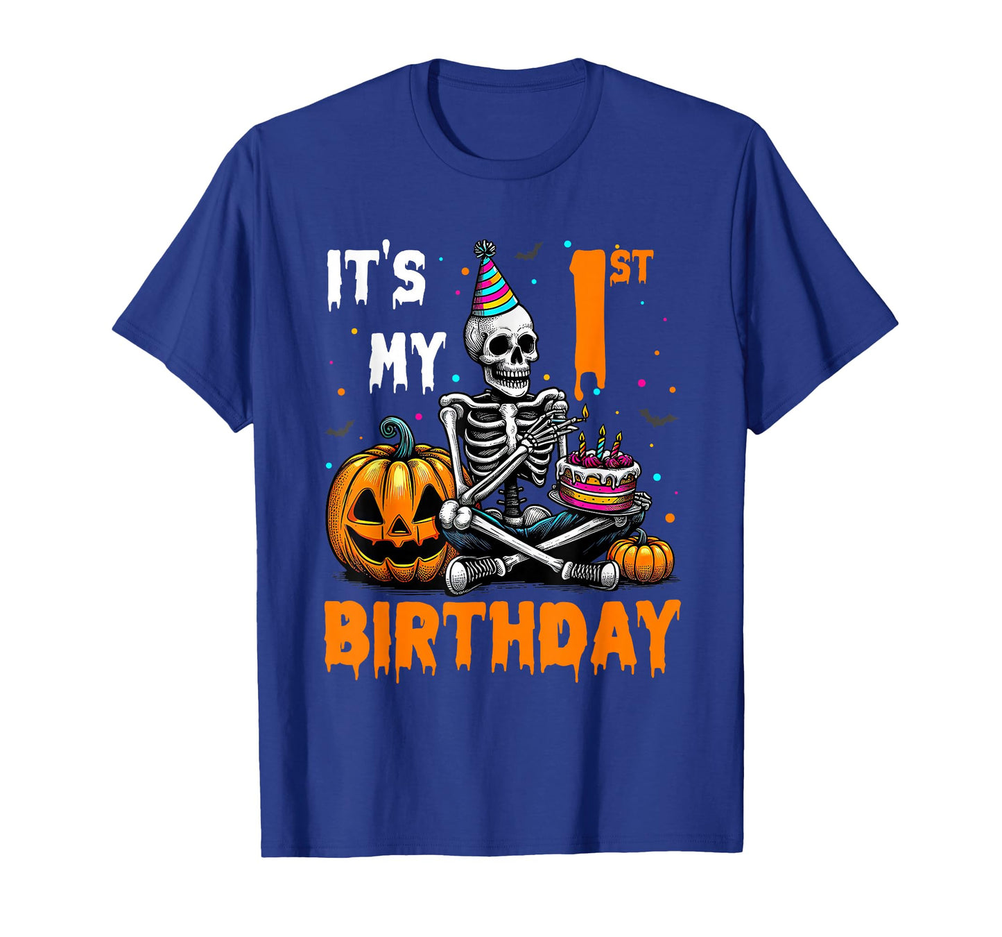 Skeleton 1st Birthday Halloween Party Kids 1 Years Gift T-Shirt