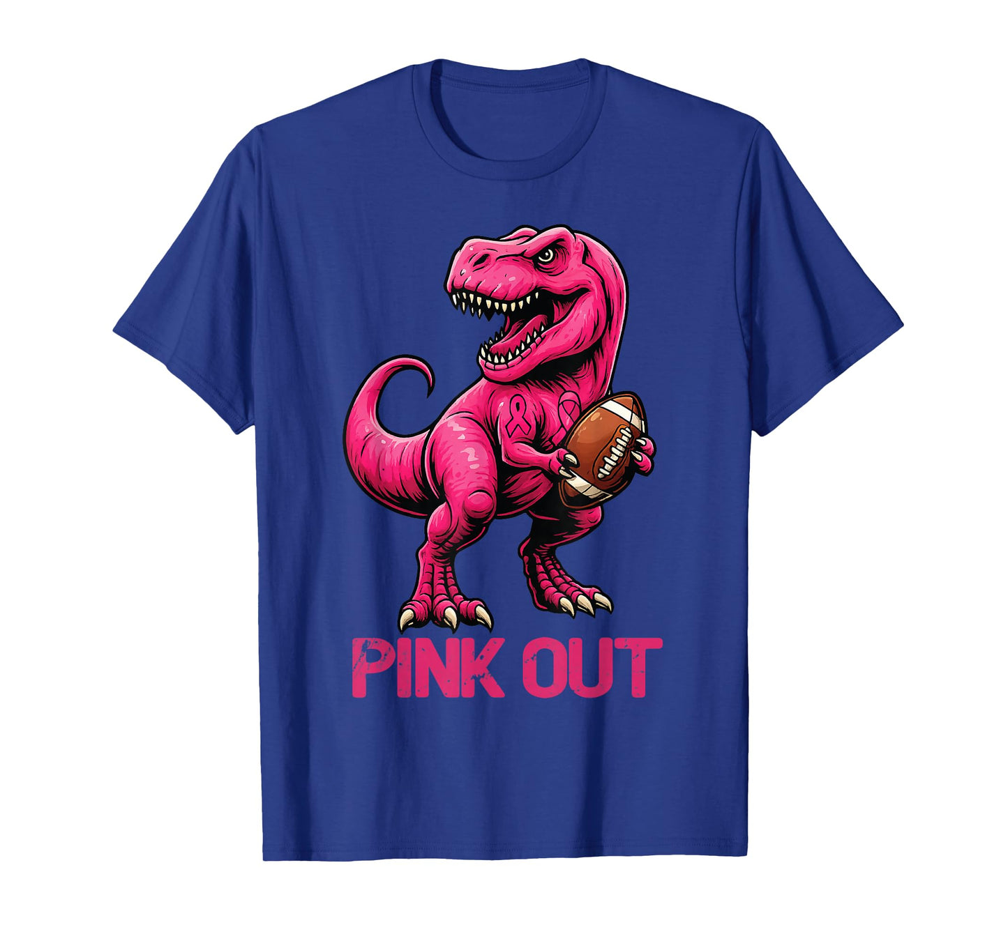 Pink Out RibbonT Rex Tackle Breast Cancer Awareness Kids T-Shirt