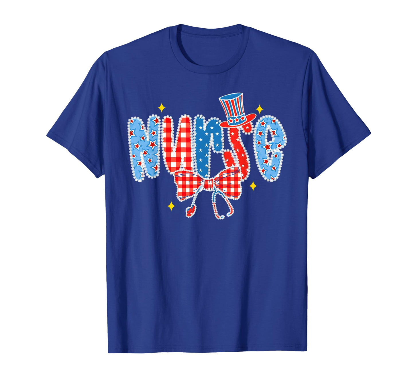 USA Flag Stethoscope Coquette Bow 4th Of July RN Nursing T-Shirt