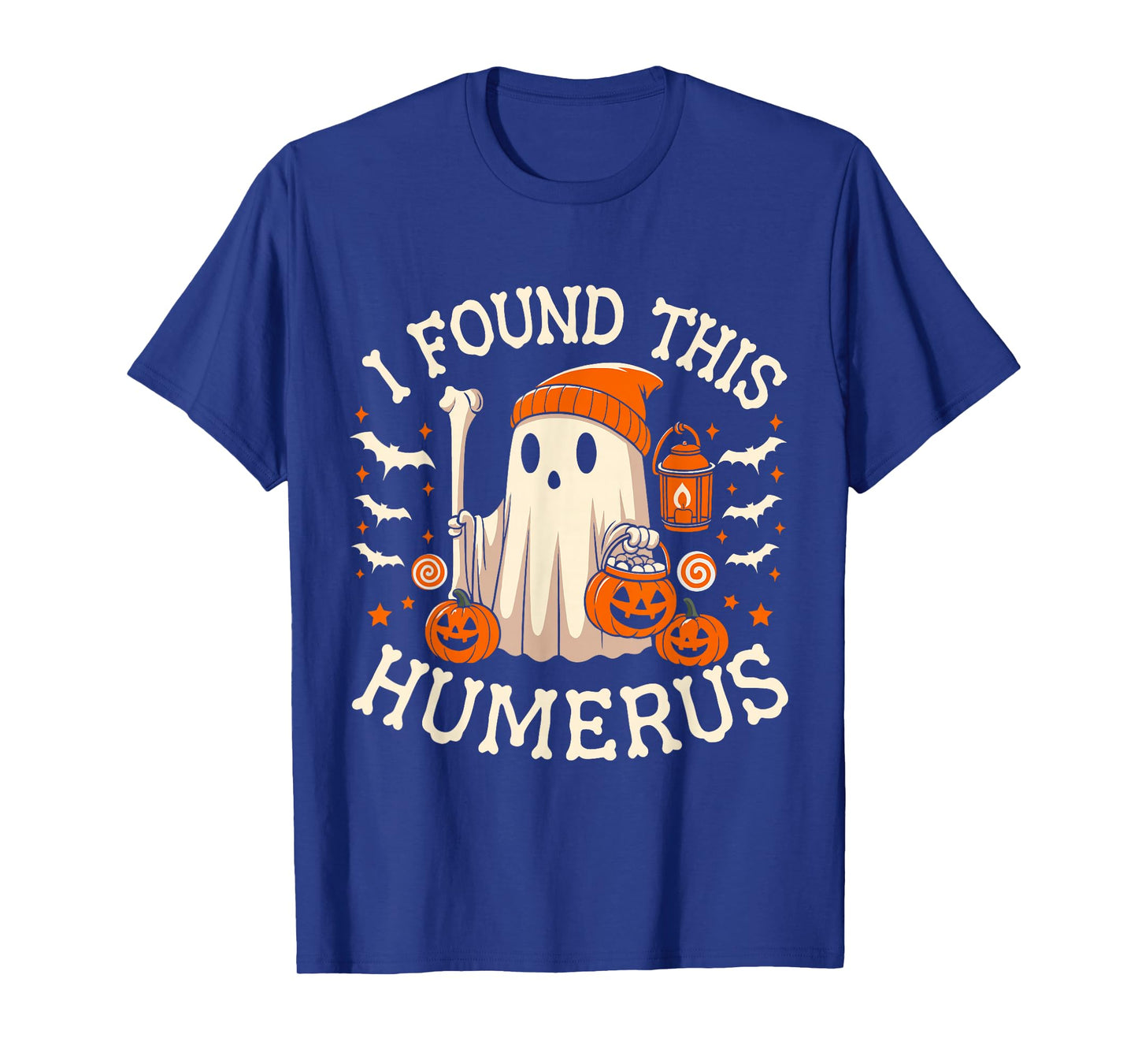 I Found This Humerus Funny Halloween Ghost Skeleton Women T-Shirt