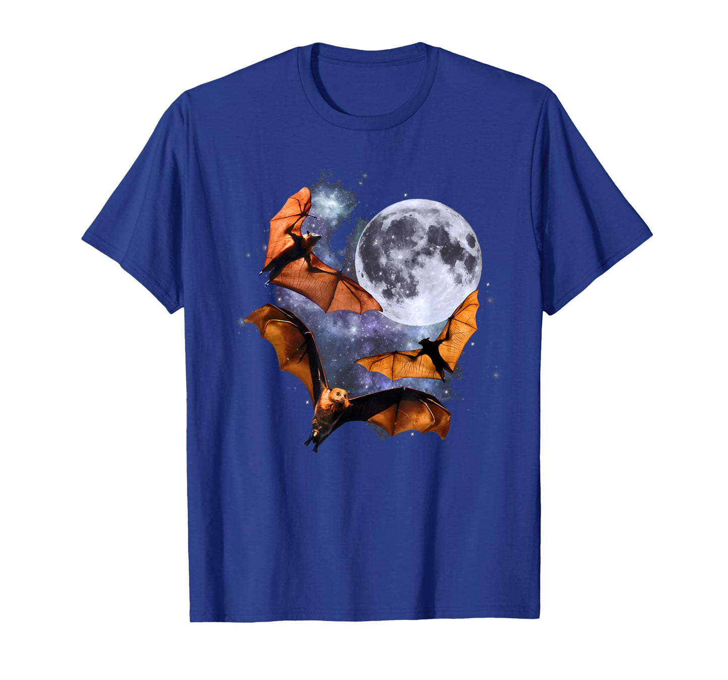 Three Bats At The Moon Vintage 90s Flying Bats Weird Cursed T-Shirt