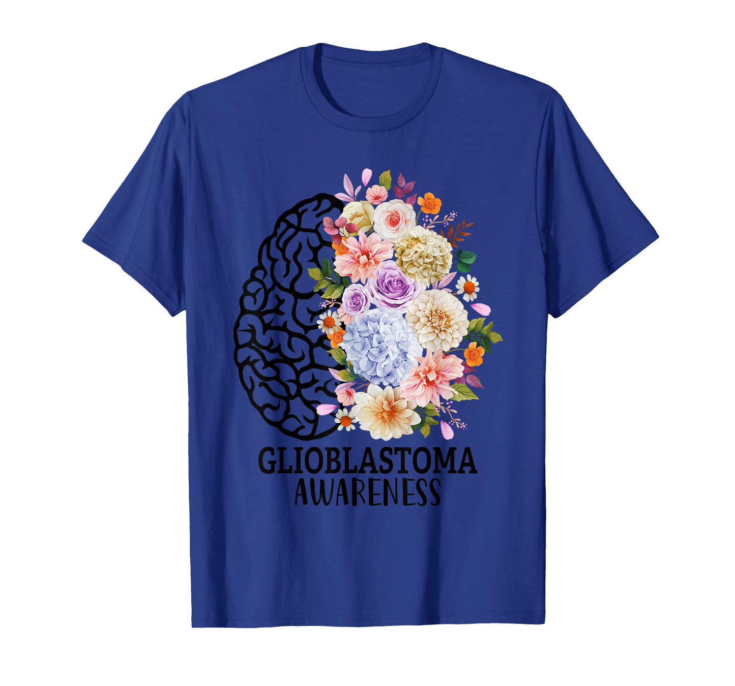 Floral Glioblastoma Awareness Month Brain Cancer Go Gray T-Shirt