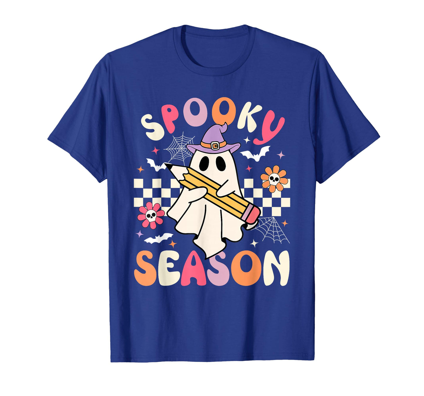 Spooky Season Retro Happy Halloween Ghost Women Toddler Girl T-Shirt