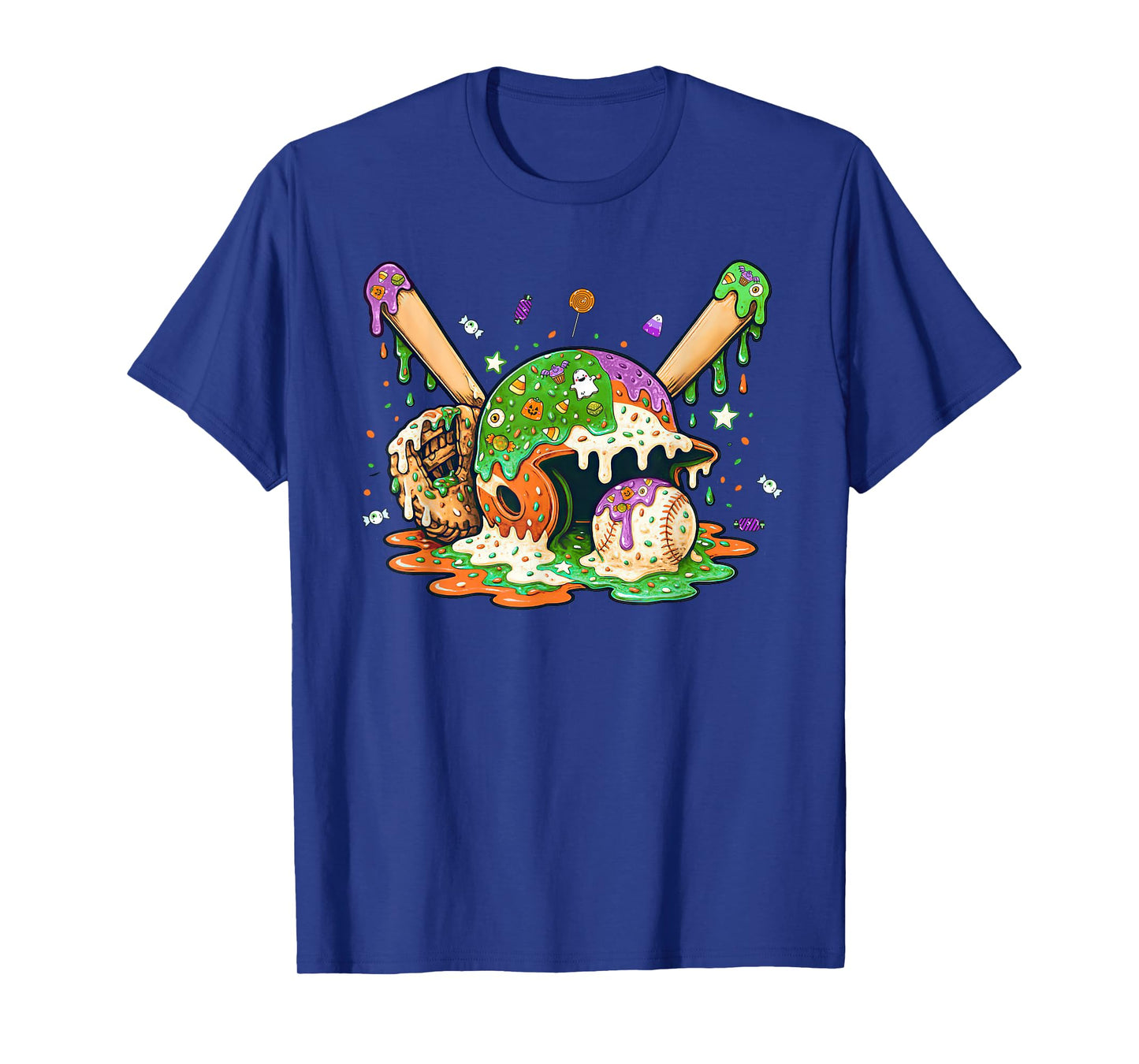 Baseball Ice Cream Drip Halloween Baseball Drip for Boys T-Shirt