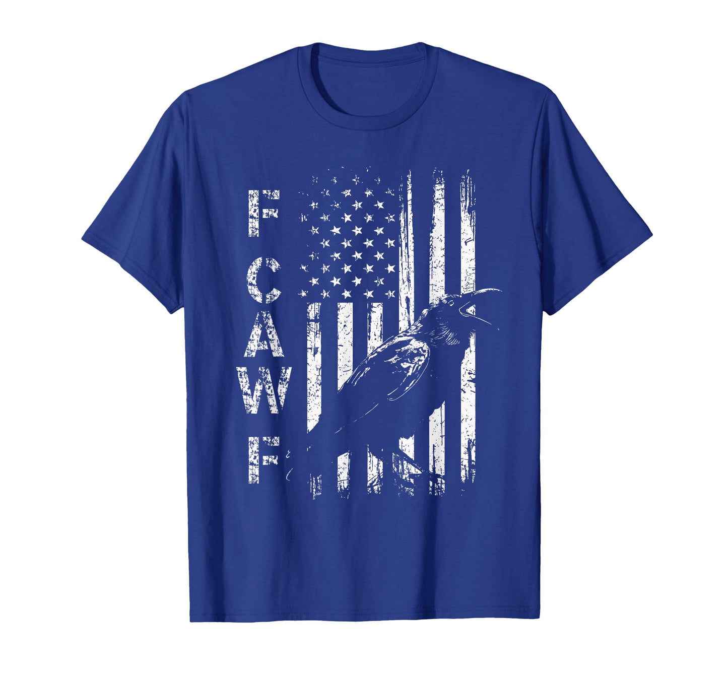 F Caw F Crow American Flag F-Caw-F Grunge Bird Cawing T-Shirt