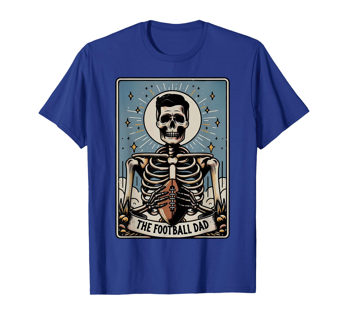 Funny Football Dad Tarot Card Skeleton Halloween Witch Vibes T-Shirt