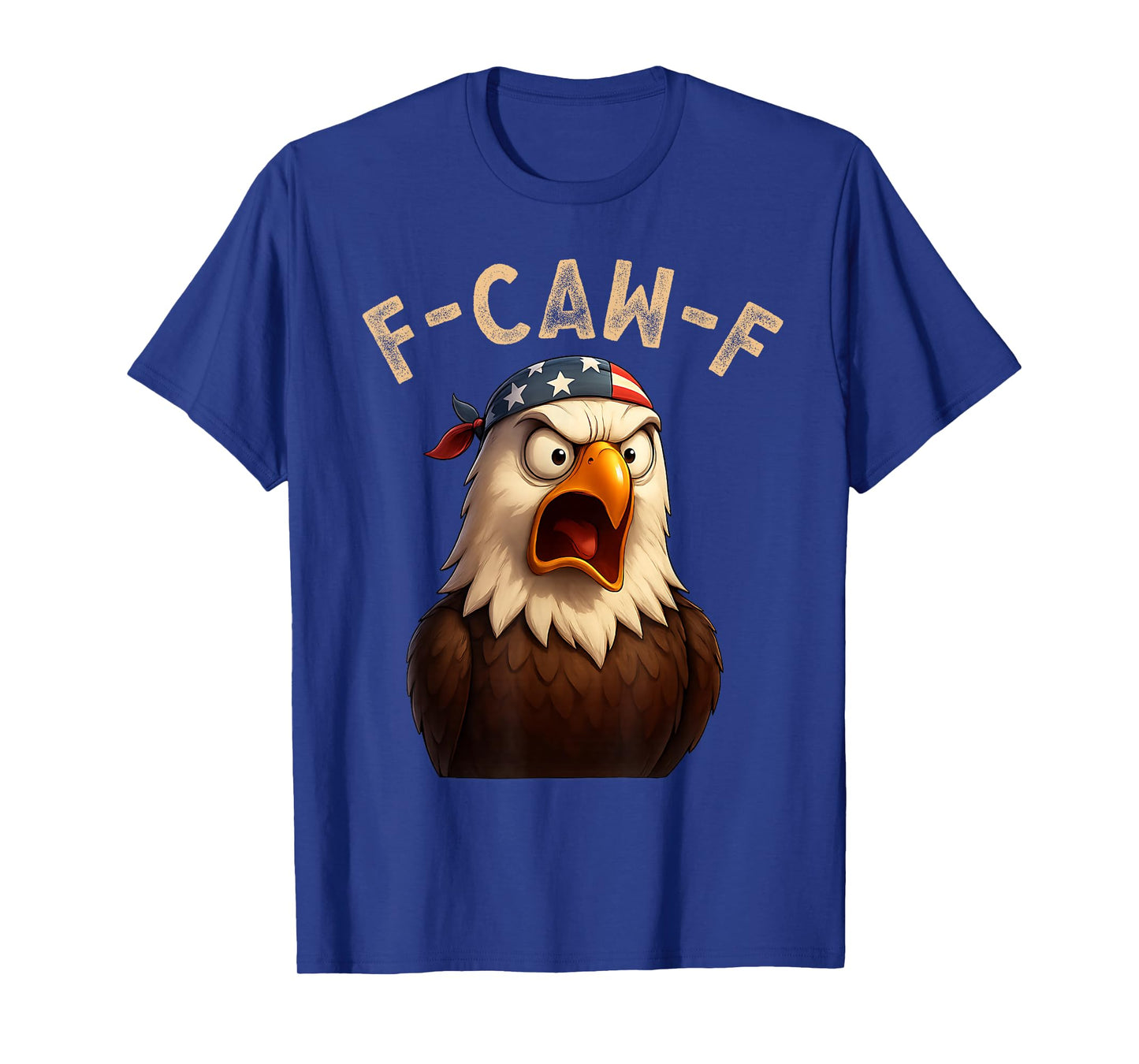 F-Caw-F Eagle FCAWF Humour US Flag Bandana Funny Bald Eagle T-Shirt