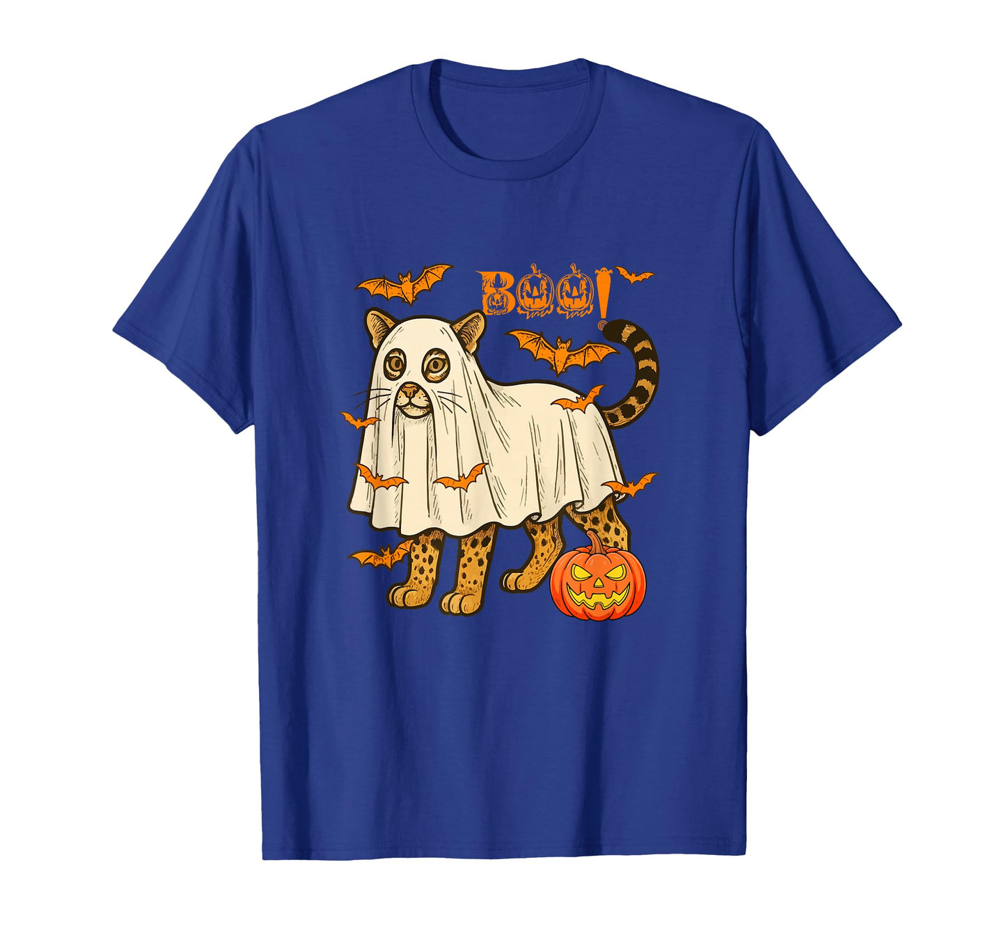 Boo Halloween Ocelot Cosplay Ghost Costume Animal Lover T-Shirt