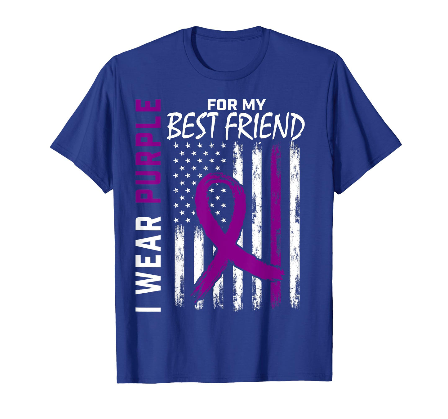 I Wear Purple For My Best Friend Lupus Awareness USA Flag T-Shirt