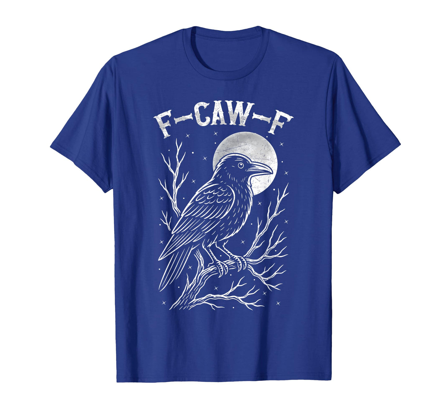 Black Crow F-Caw-F Black Bird Human Skull Floral Gothic T-Shirt