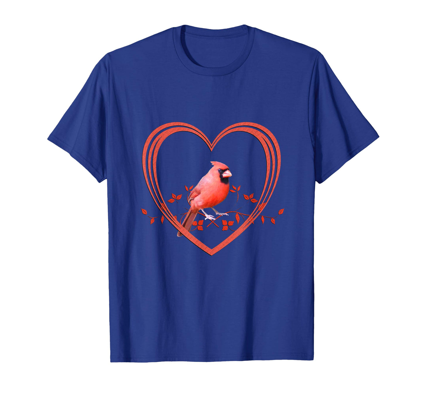Northern Cardinal Bird in Heart T-Shirt