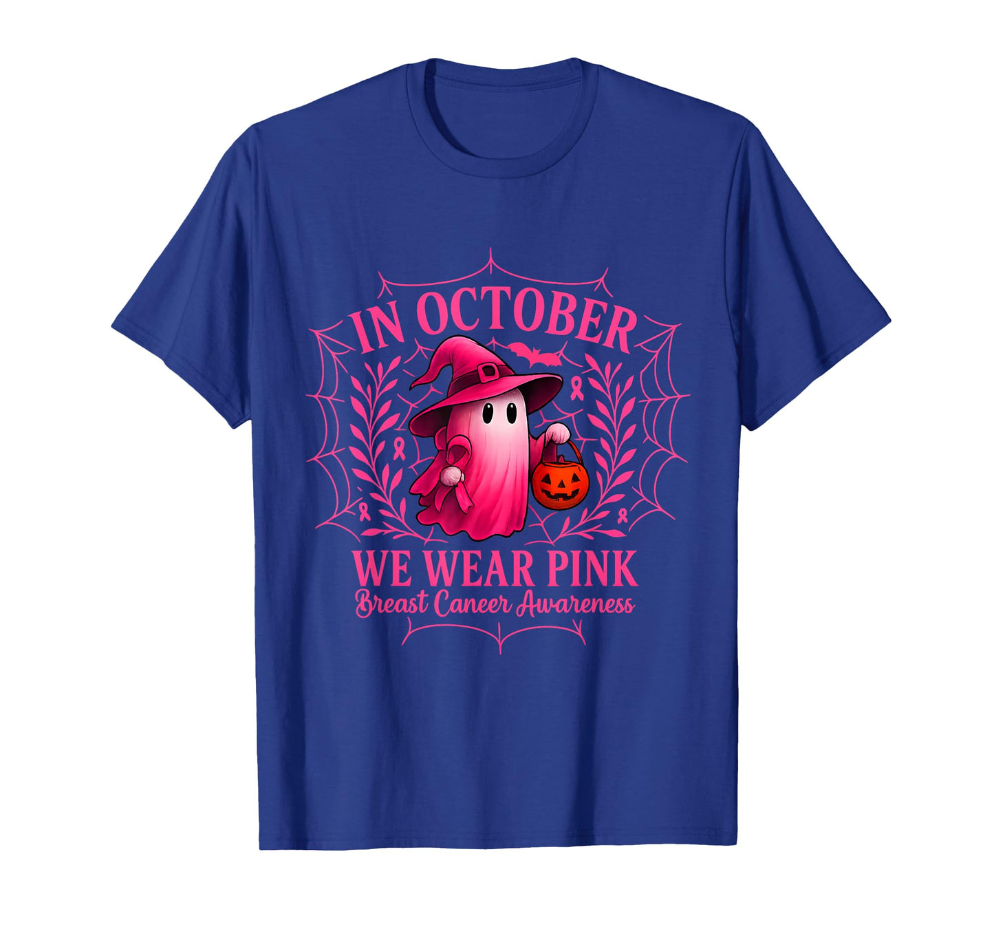 Breast Cancer Women Halloween in October We Wear Pink T-Shirt