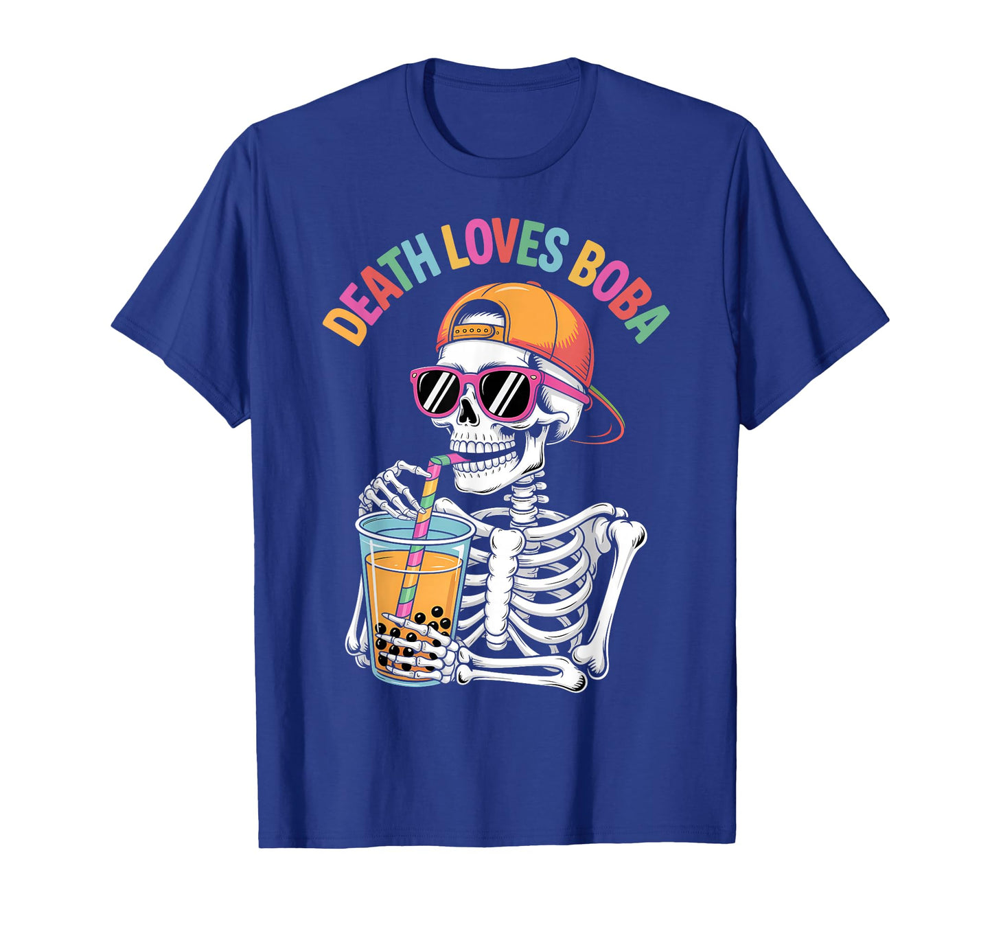 Funny Halloween Skeleton Boba Tea Costume T-Shirt
