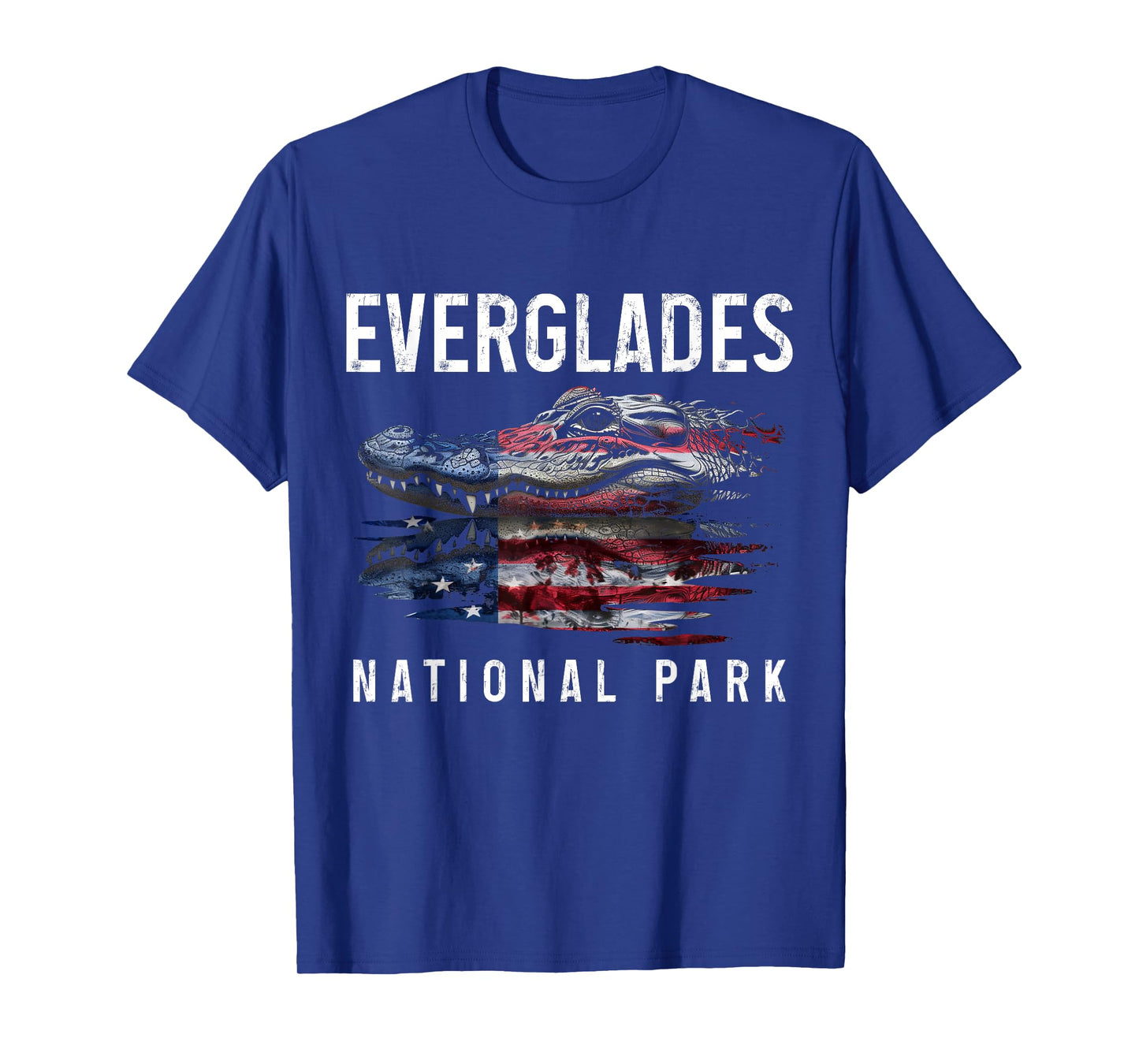 Everglades National Park Florida Alligator American Flag T-Shirt