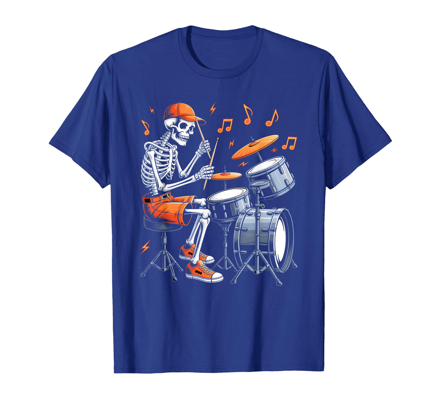 Skeleton Drums Funny Drummer Men Boys Kids Halloween Costume T-Shirt