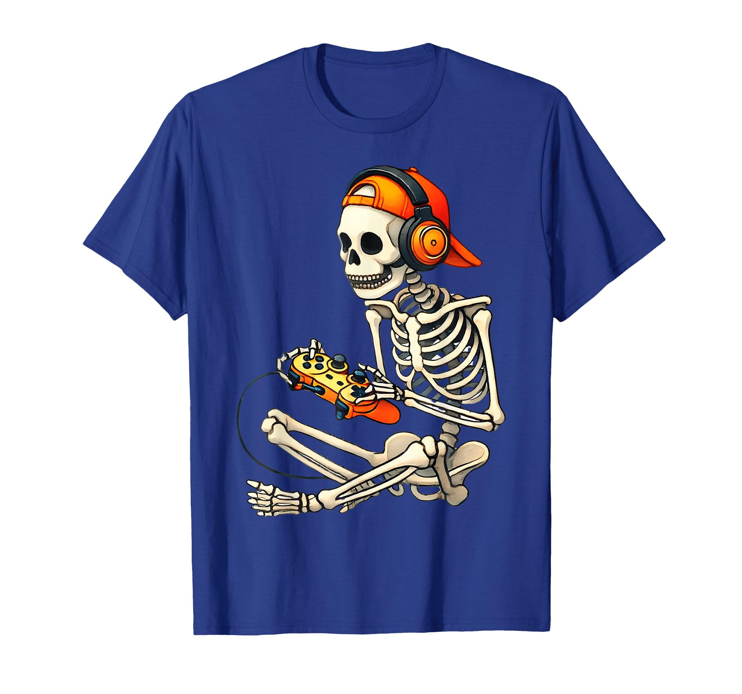 Halloween Skeleton Gamer Video Gaming Boys Men Kids Tees T-Shirt