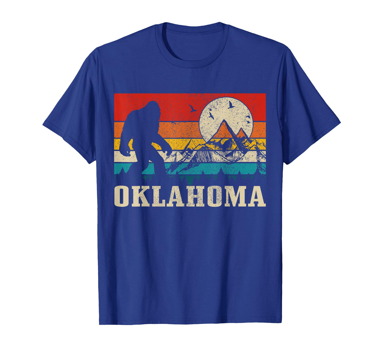 Oklahoma Bigfoot Vintage Mountains Hiking Camping Gift T-Shirt