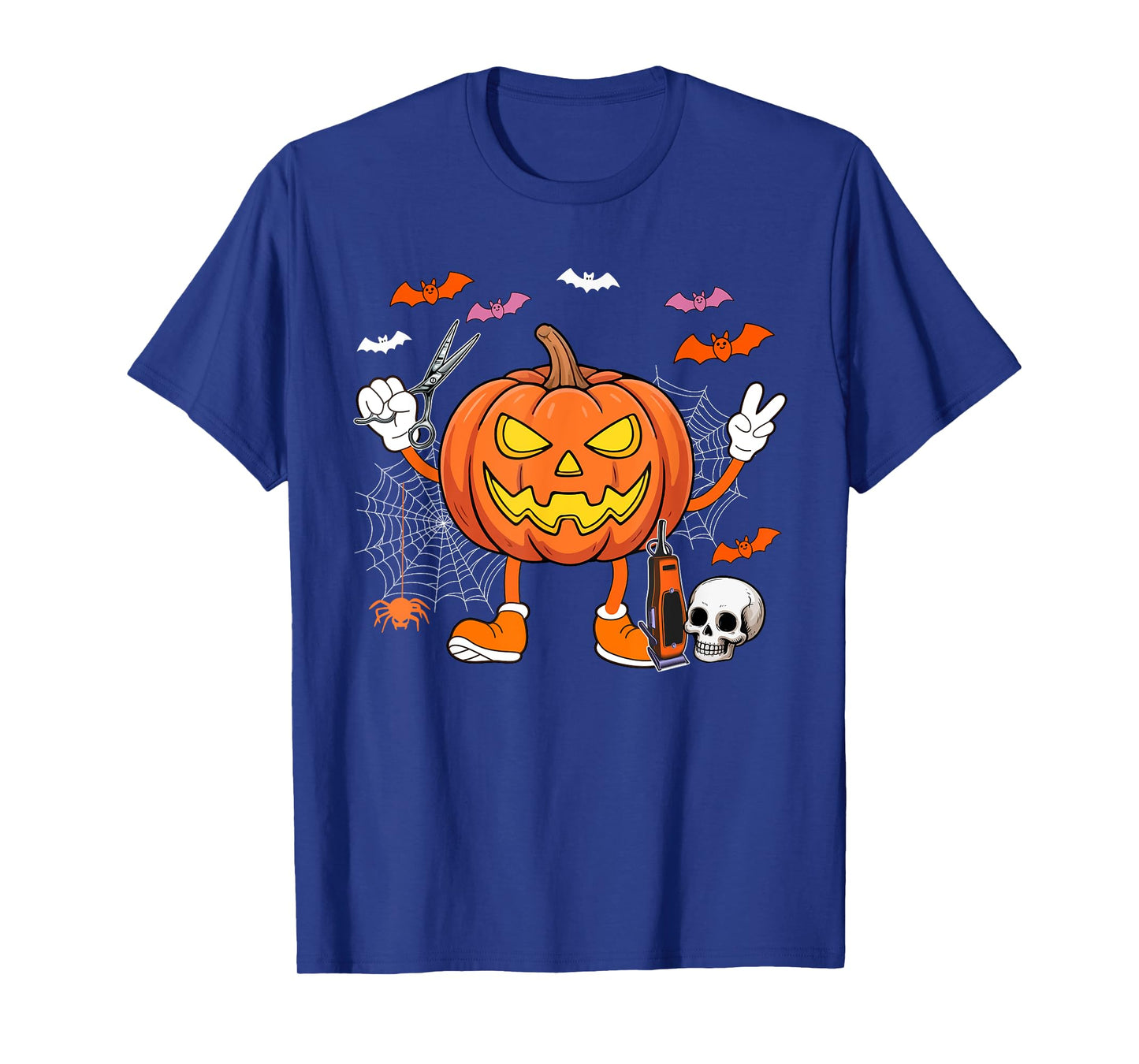 Barber Job Horror Carved Pumpkin Halloween Costume Team T-Shirt