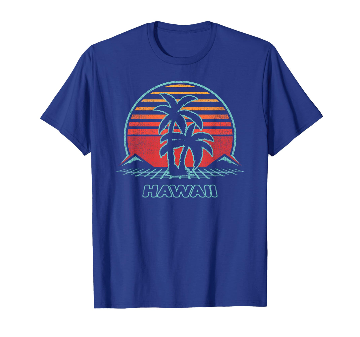 Hawaii Retro Palm Tree Beach 80s Style Men Women Kids T-Shirt