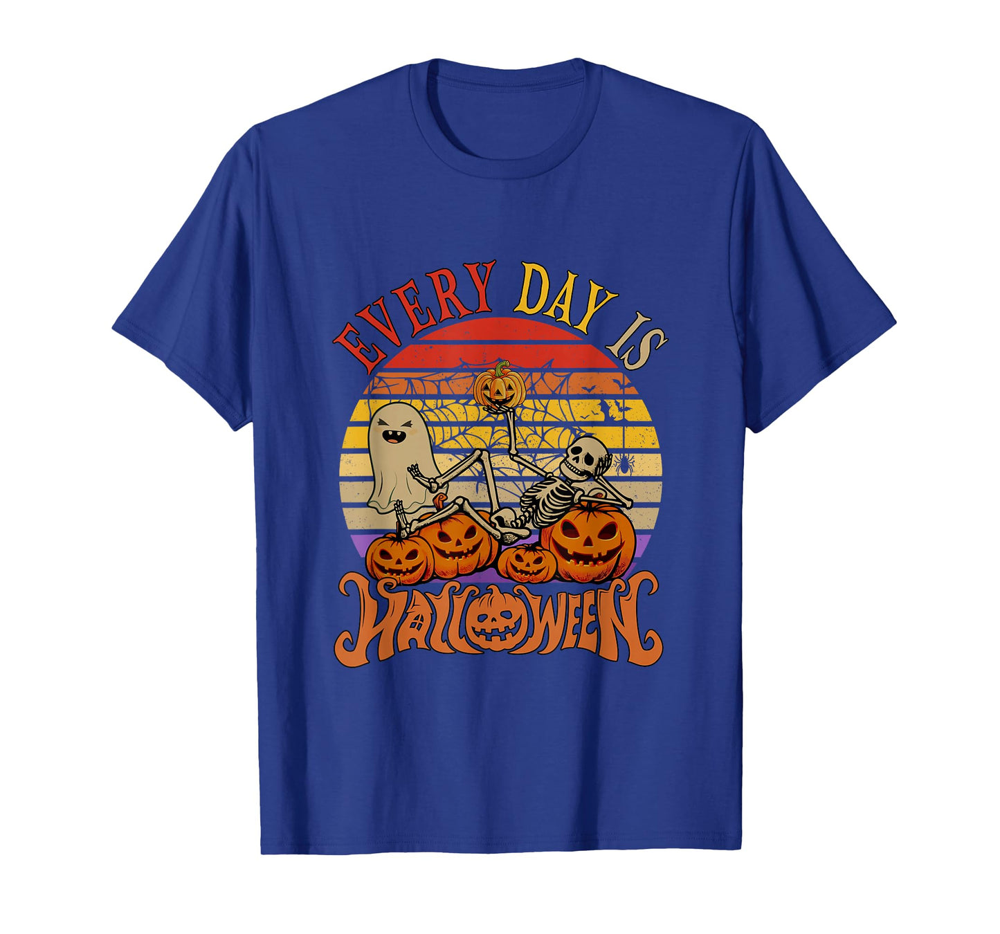 Vintage Retro Everyday Halloween Funny Skeleton Boo Ghost T-Shirt