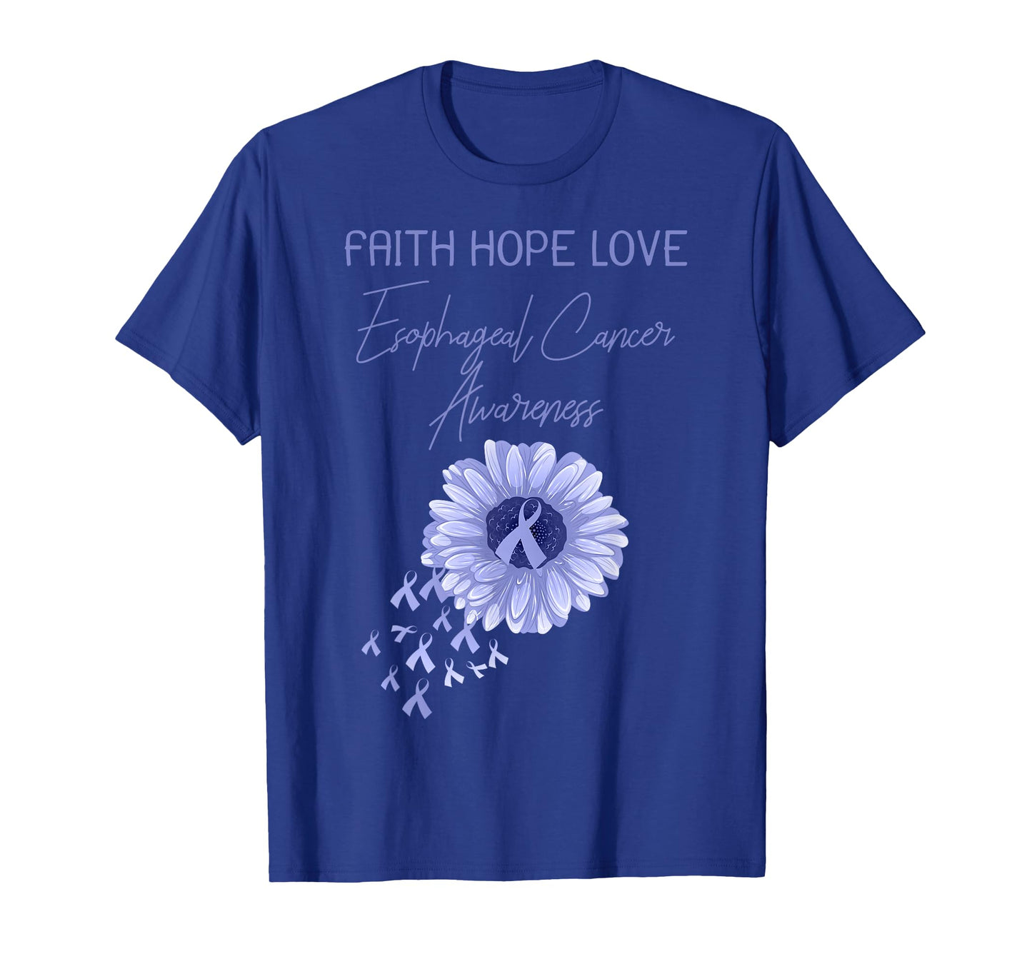 Faith Hope Love Esophageal Cancer Periwinkle Ribbon T-Shirt