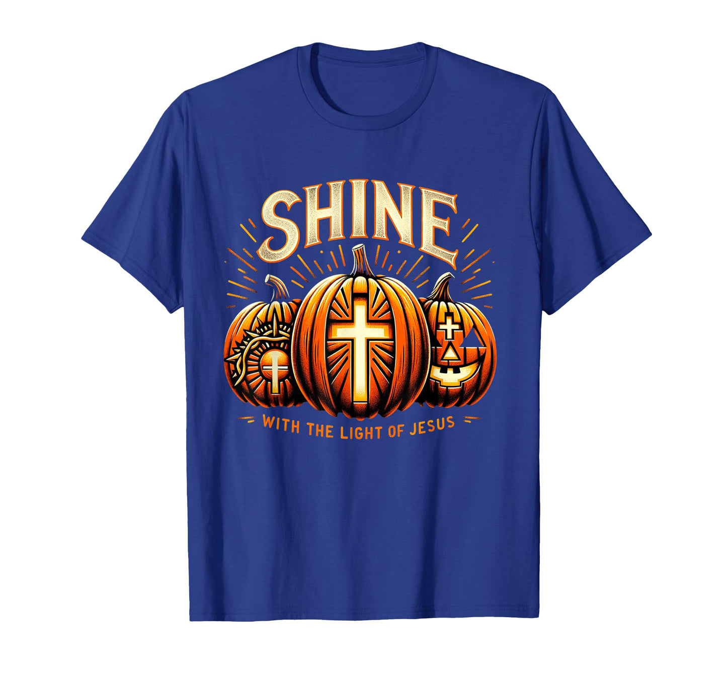 Halloween Scary Pumpkin Shine With Light Of Jesus Christian T-Shirt
