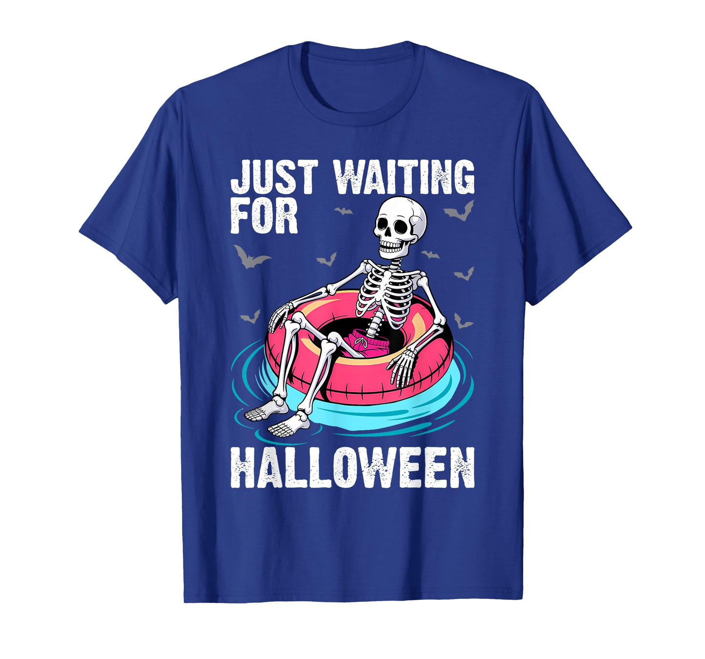 Just Waiting for Spooky Skeleton Summer Halloween T-Shirt