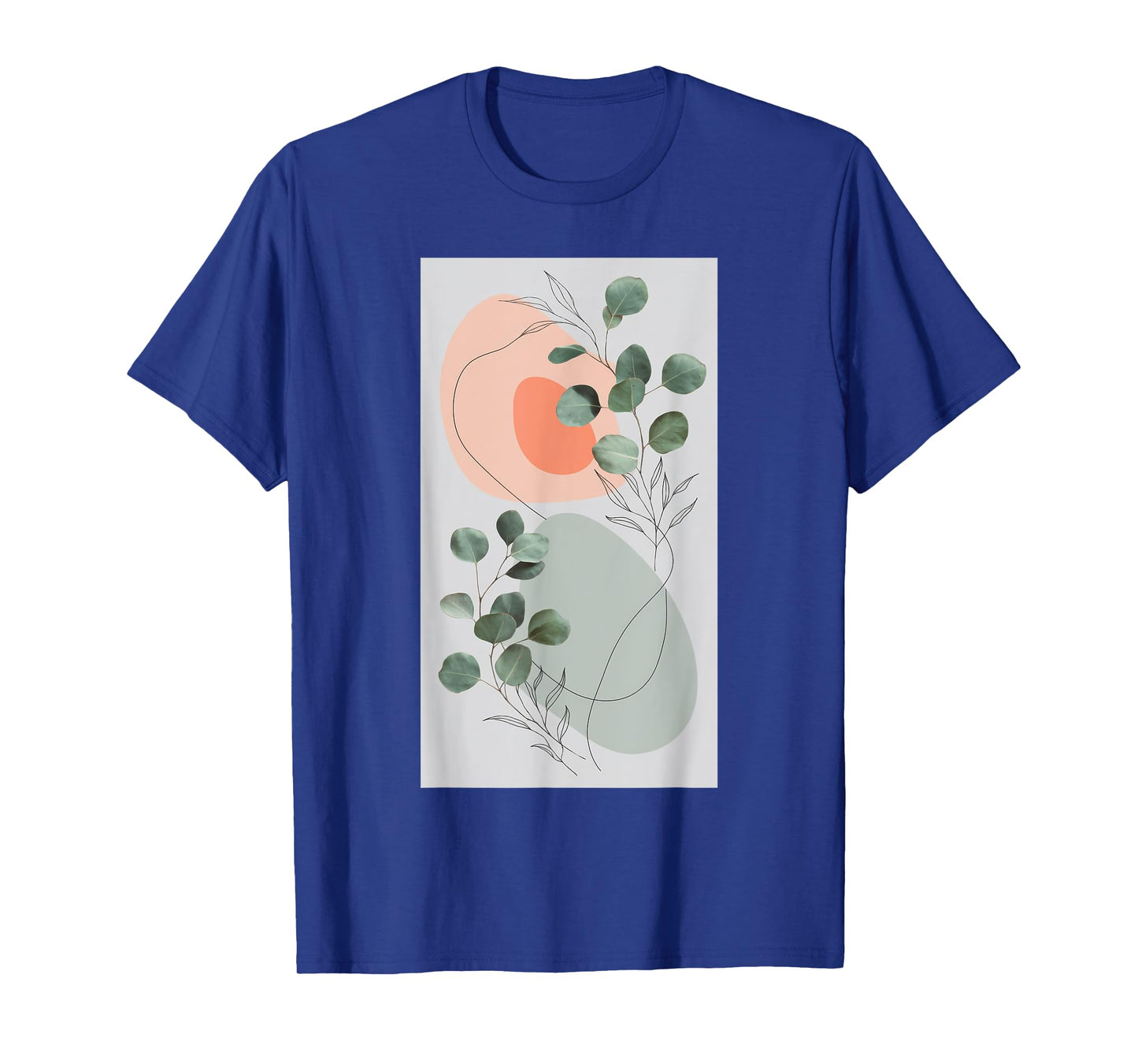 Eucalyptus Plant Nature Collage Line Art T-Shirt