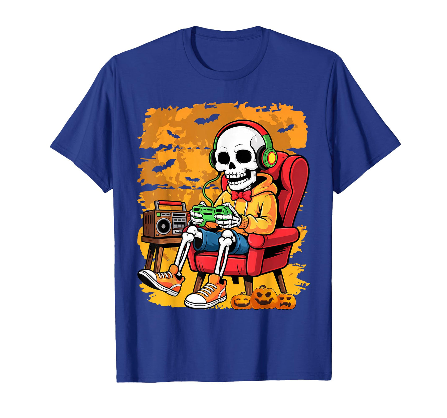 Halloween Skeleton Gamer Funny Video Gaming Boys T-Shirt