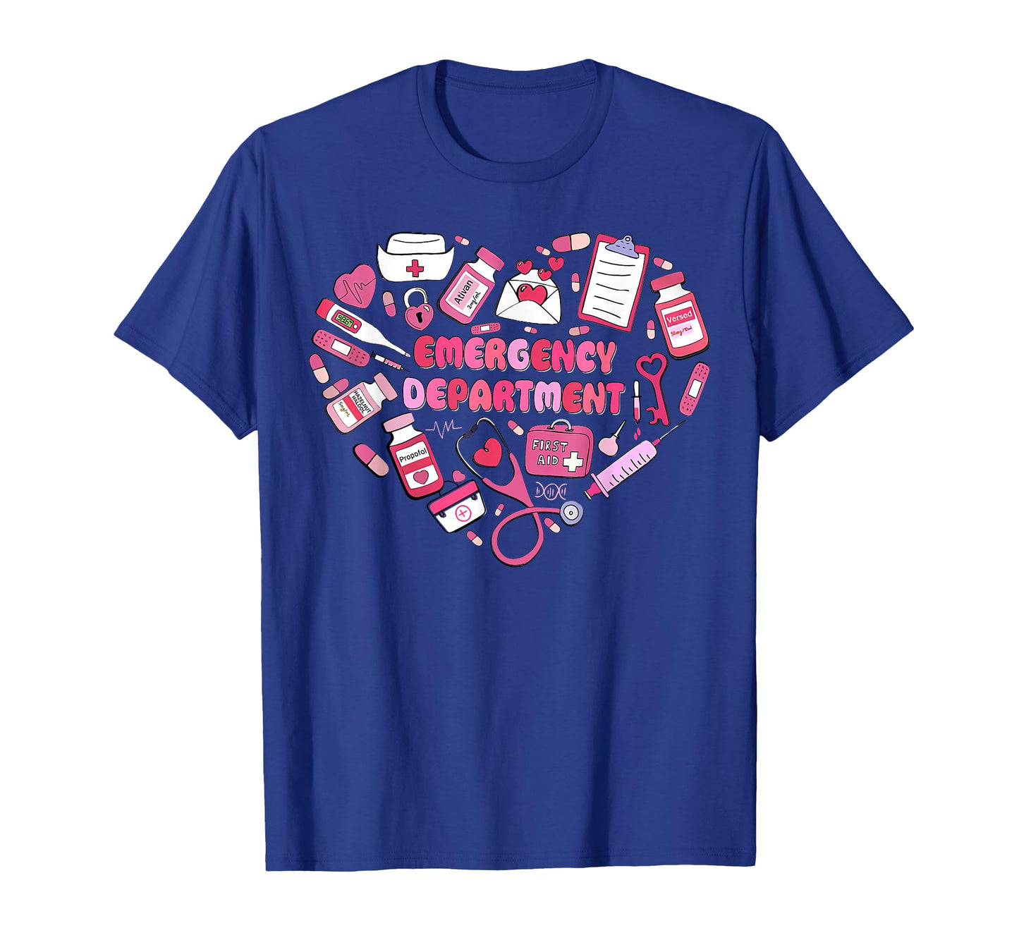 Groovy Heart Emergency Department Er Nurse Er Room T-Shirt